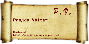 Prajda Valter névjegykártya